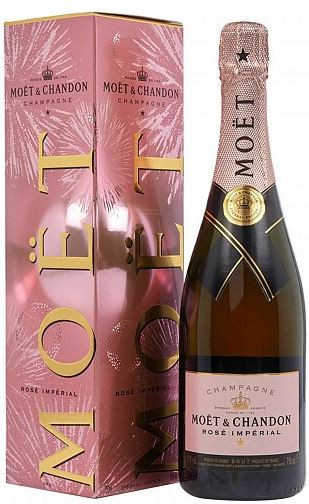 Moët & Chandon Rosé Impérial Bursting Bubbles in gift box